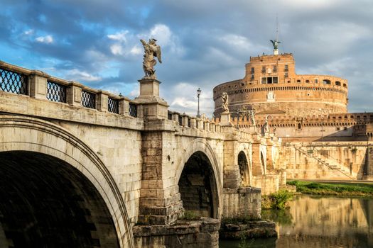 Castel Sant Angelo or Mausoleum of Hadrian in Rome Italy, built in ancient Rome, it is now the famous tourist attraction of Italy. Castel Sant Angelo was once the tallest building of Rome.