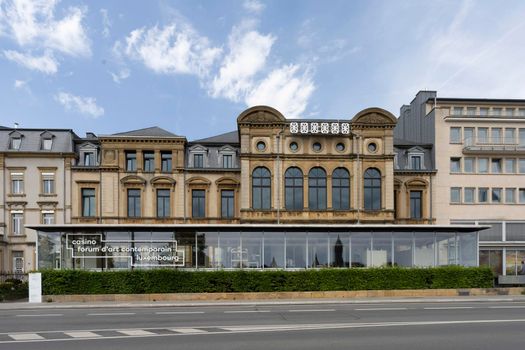 Luxembourg city, May 2022. External view of  Casino forum d'art contemporain building in the city center