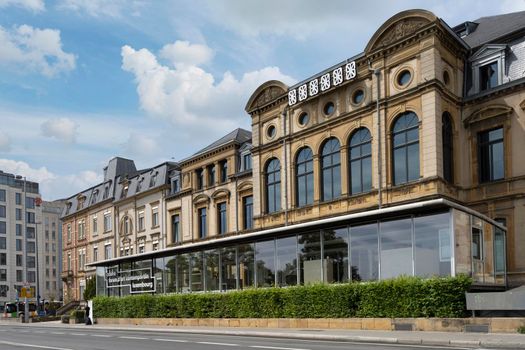 Luxembourg city, May 2022. External view of  Casino forum d'art contemporain building in the city center