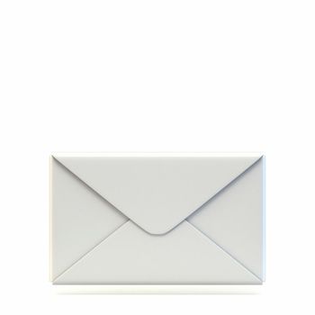 Mail icon closed envelope 3D render illustration isolated on white background