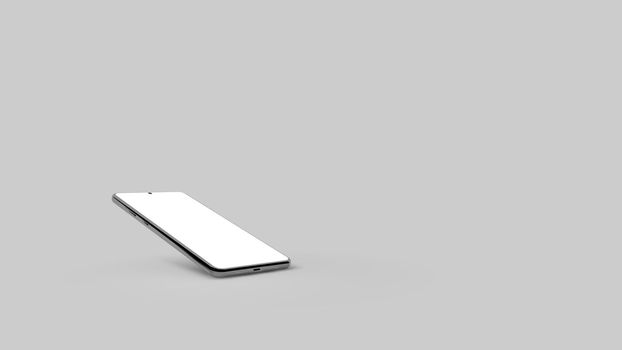 3d render of a smartphone from which messages and likes are sent. Social activity on the network.