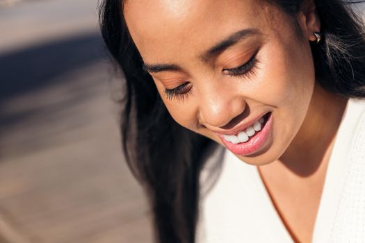 portrait of a smiling asian woman