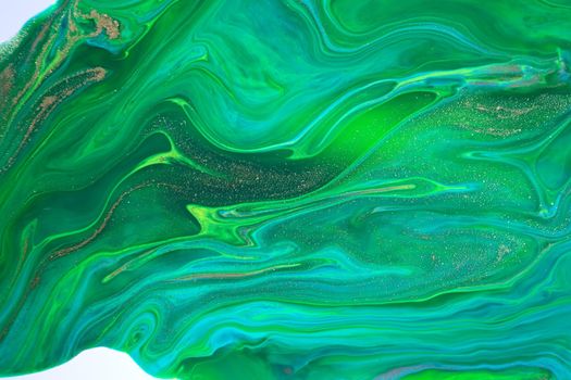 Green marble abstract acrylic background. Marbly artwork texture