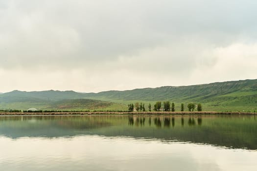 View of the beautiful lake Lisi. Lisi Park in Tbilisi, Georgia. High quality photo