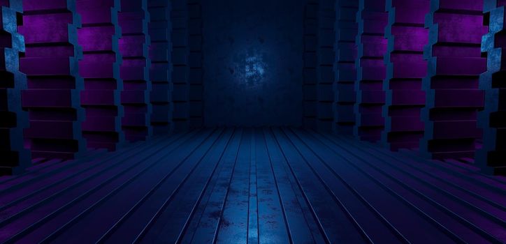 Abstract Empty Dark Scene With Laser Lights Dim Blue Turquoise Banner Background 3D Render