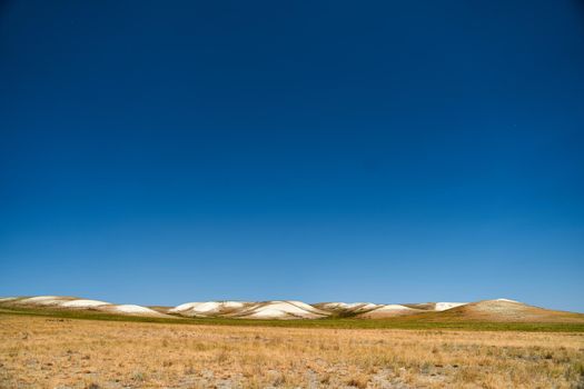 Chalk mountains in the Orenburg region. High quality photo