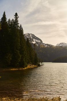 Black lake, Natural landscape. Mountain lake, Zabljak, Montenegro, Durmitor national park. High quality photo