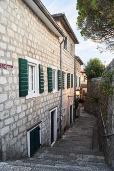 View of the streets of the old town Herceg Novi in Montenegro. High quality photo