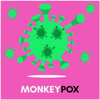 Monkeypox virus illustration, Monkeypox concept, Monkeypox virus outbreak pandemic design with microscopic view background