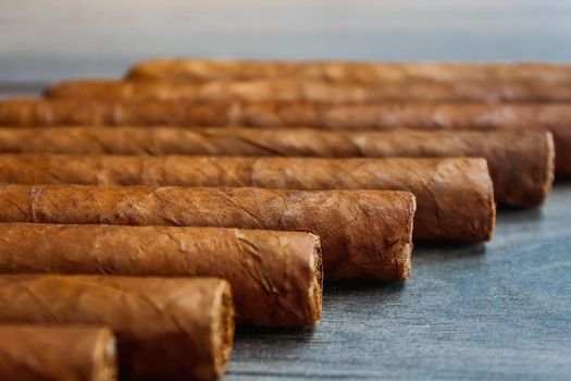 Cigars on the wooden background