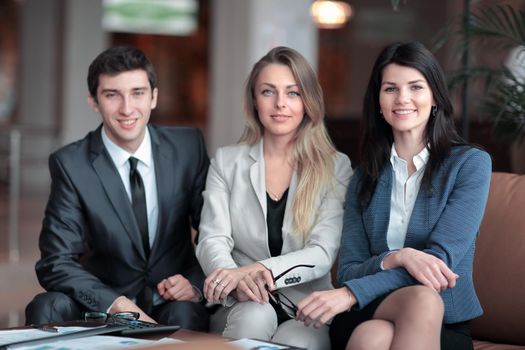 close up. a group of successful young business people