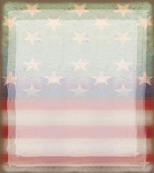 Grungy american flag frame