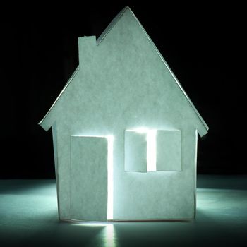 paper house paper background.the concept of a mortgage.photo with copy space