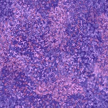 Seamless pattern. Lilac flowers in purple pink tones. In the style of modern abstract painting on canvas.