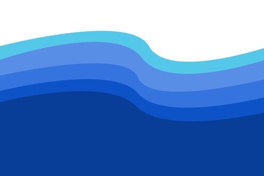 Waves on white background in five colours of blue, format jpeg.