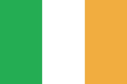 Green and white orange flag of Ireland, format jpeg.