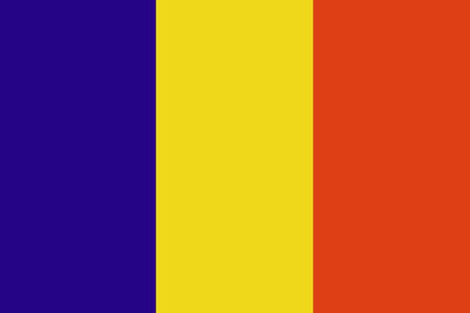 The dark blue, yellow and red flag of Romania, format jpeg.