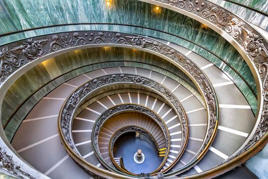 famous Vatican museum , staircase give it more gothic atmosphere. Vatican museum in Rome, Italy