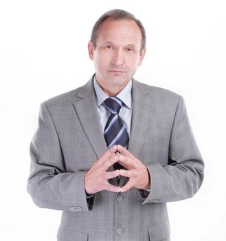 portrait of a responsible businessman on a white background.
