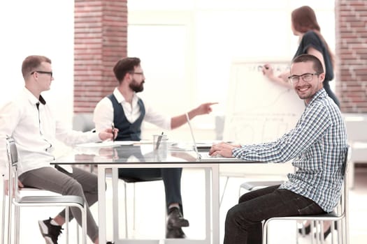 business team is preparing a presentation of a new project.photo with copy space