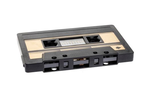 vintage cassette tape isolated white background. Front view
