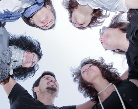 bottom view. closeup. successful business team .the concept of teamwork