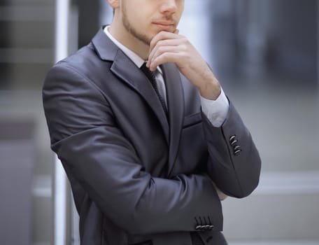 close up.portrait of a thoughtful businessman in his office.