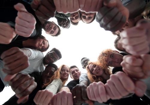 close up . ring from the hands . concept of team building