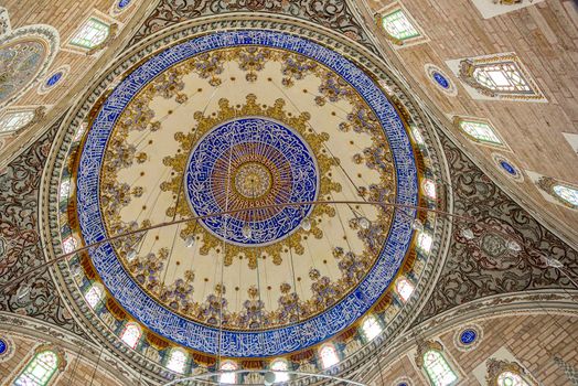Edirne, Turkey. Old Mosque - Eski Mosque, the Mosque of Hamza Bey .Calligraphic inscriptions on the inside.