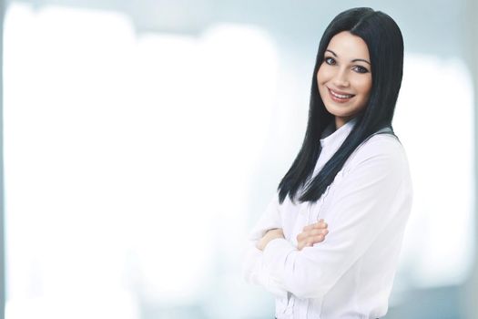 portrait of successful business woman on the background of the office
