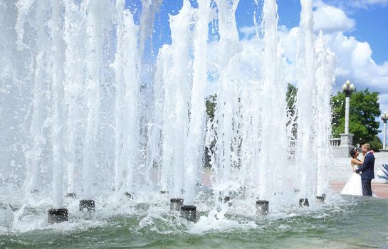 closeup. fountain in the city Park.photo with copy space