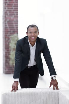 young businessman looking confidently forward.photo with copy space.business people