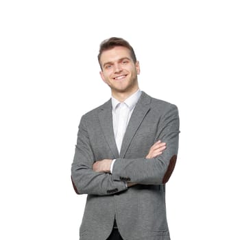 portrait of a successful young businessman.isolated on white background