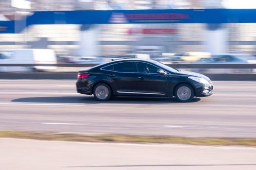 Ukraine, Kyiv - 21 March 2021: Hyundai Grandeur car moving on the street. Editorial