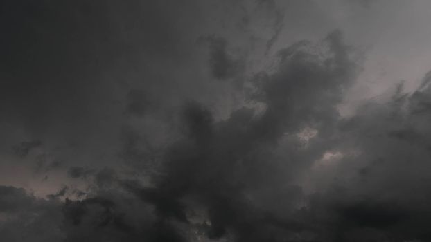 The dramatic dark sky and black clouds before the rain. Nature background