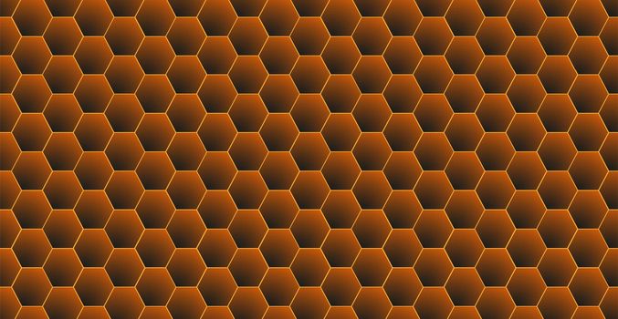 Abstract pattern, honeycomb. Imitation of honeycombs. The palette is gold.