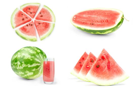 Collage of Ripe watermelon on a background