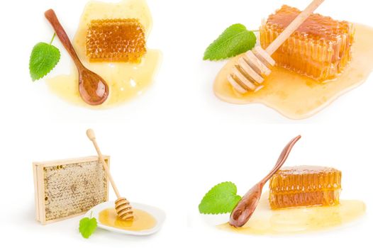 Set of honey on a background