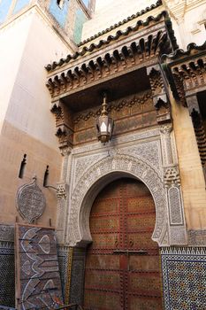 Door of a Building in Fez City, Morocco