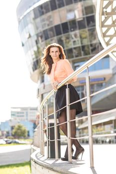 modern business woman .lifestyle.partner. the woman head.the photo has a blank space for your text