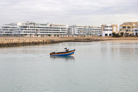 Fisher Boat in River, Rabat City, Morocco