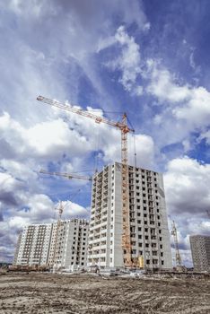 Construction cranes and new multi-storey housing