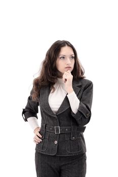 closeup portrait of a confident business woman.isolated on white.photo with copy space.