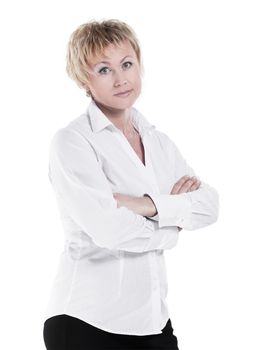 closeup portrait of a confident business woman.isolated on white background
