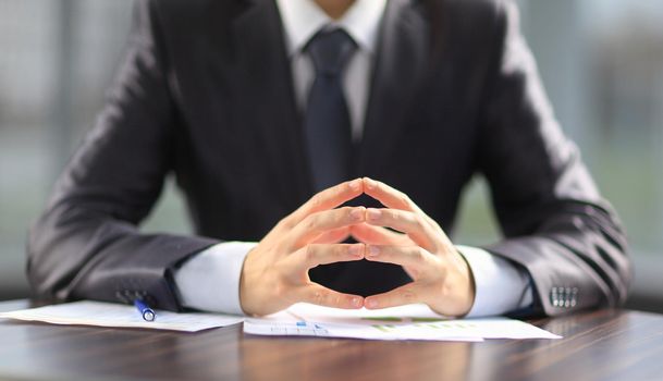 Businessman working with documents in the office
