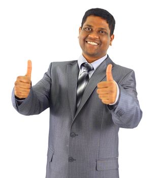 Portrait of young business man isolated on white
