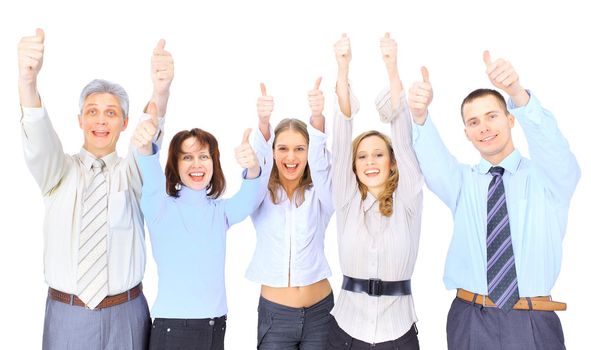 Image of business people giving the thumbs-up sign