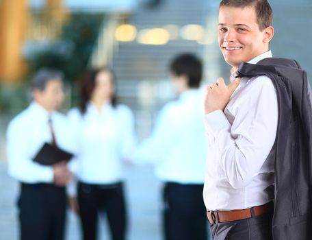 Businessman with coworkers.
