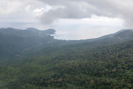 Landscape view on Khao Ra mountain - the highest mountain on Koh Phangan island