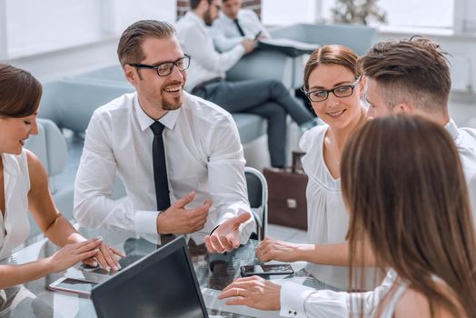 Bank employees hold a workshop.business concept